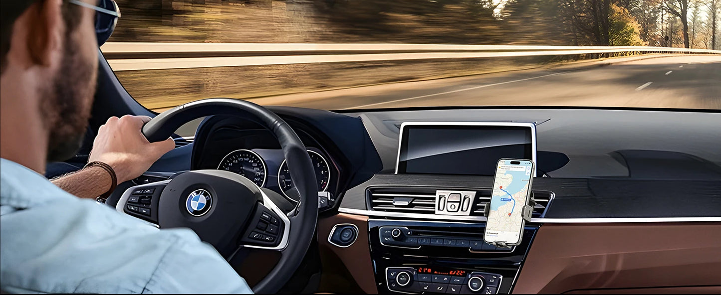 Wireless Car Charger, 2025 Upgrade 15W Fast Charging Auto Clamping Car Phone Holder Charger, Phone Holders for car Mount