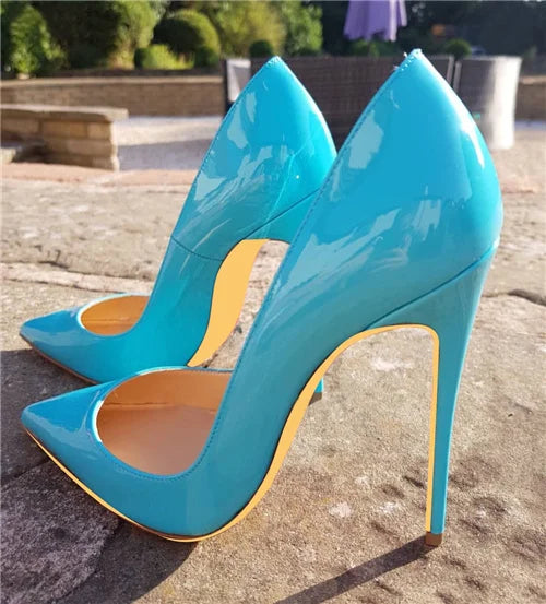 Red black yellow extreme high heel pointed toe new ladies high-heeled shoes women's shoes party wedding QP067 ROVICIYA