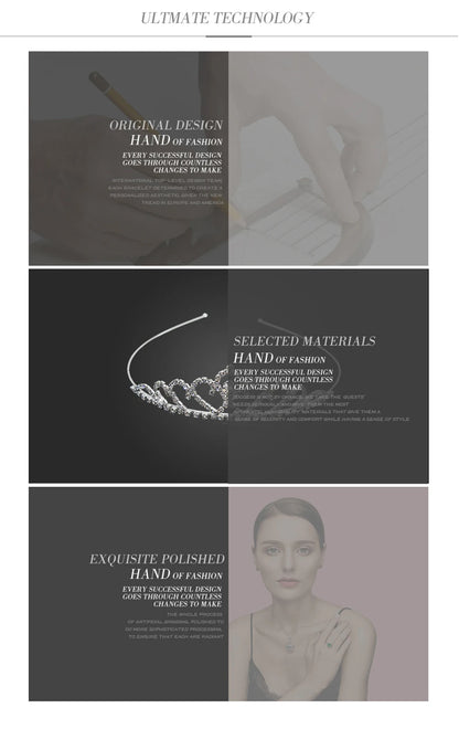 Cross-Border Jewelry, Women'S Fashion Water Drop Crystal Zircon Necklace Earrings Set, Bride Wedding Dress Accessories