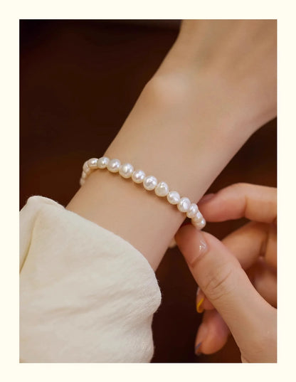 Beautiful Natural Pearl Bracelet for Women Fashion Bead High-End for Wedding Women Girlfriend Christmas Gifts