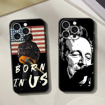 Singer B-Bruce S-Springsteen Case for iPhone 16 11 15 16e 14 12 Mini 13 Pro Max X XS XR 7 8 6 6s Plus 5 5s SE TPU Phone Cover