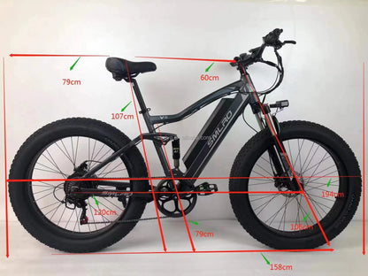 Electric Bicycle Smlro 26 Inch 48V 500W 1000W 13Ah Snow Bike 7 Speed Ebike 2022 New Drop Shipping E Road Electric Bike