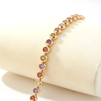 Jewelry Shiny Zirconia Bracelet Handmade Ornaments Luxury Gold Color Bangle Unique High-end Round Shape Cuff Bracelet
