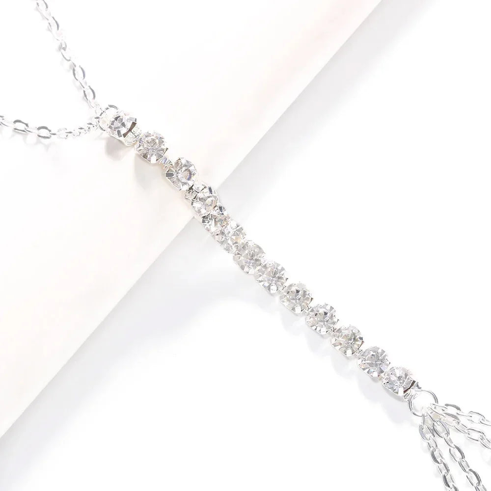 Simple Chest Chain Jewellery Harness Rhinestone Bra Bikini for Women Belly Waist Chain Body Sexy Lingerie Luxury Top Gift