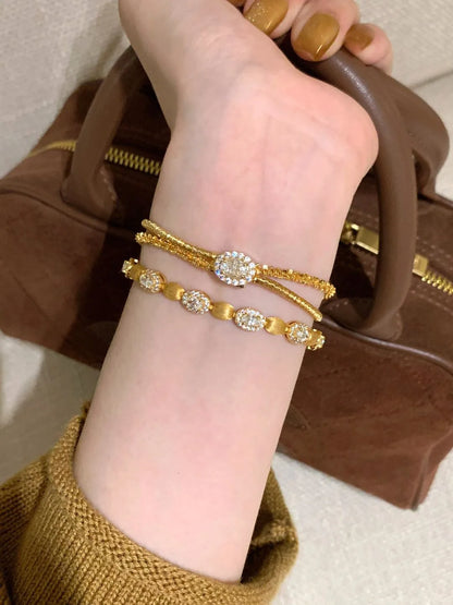 Classic matte shiny wire winding bracelet for women Light luxury and fashion silver 925 double-layer soft bangles fine jewelry