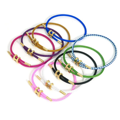 Bracelets for Women Adjustable Charm Bracelet, 14K Gold-plated Buckle Stainless Steel Wire Rope Women's Gift Jewelry