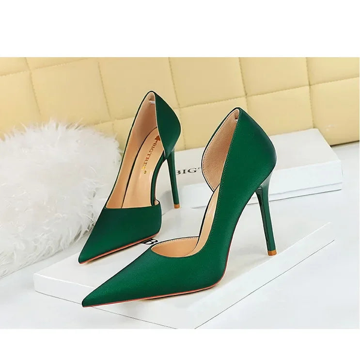 626-1 Fashionable Simple Slim Fit Ultra High Heel Shallow Pocket Single Shoe Women High Heel Korean Style
