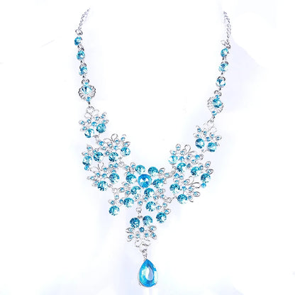 Women Wedding Jewelry Set Gold Color Zirconia Bridal Necklace Earring Pendant Set For Bride Bridesmaid Gift Wedding Accessories