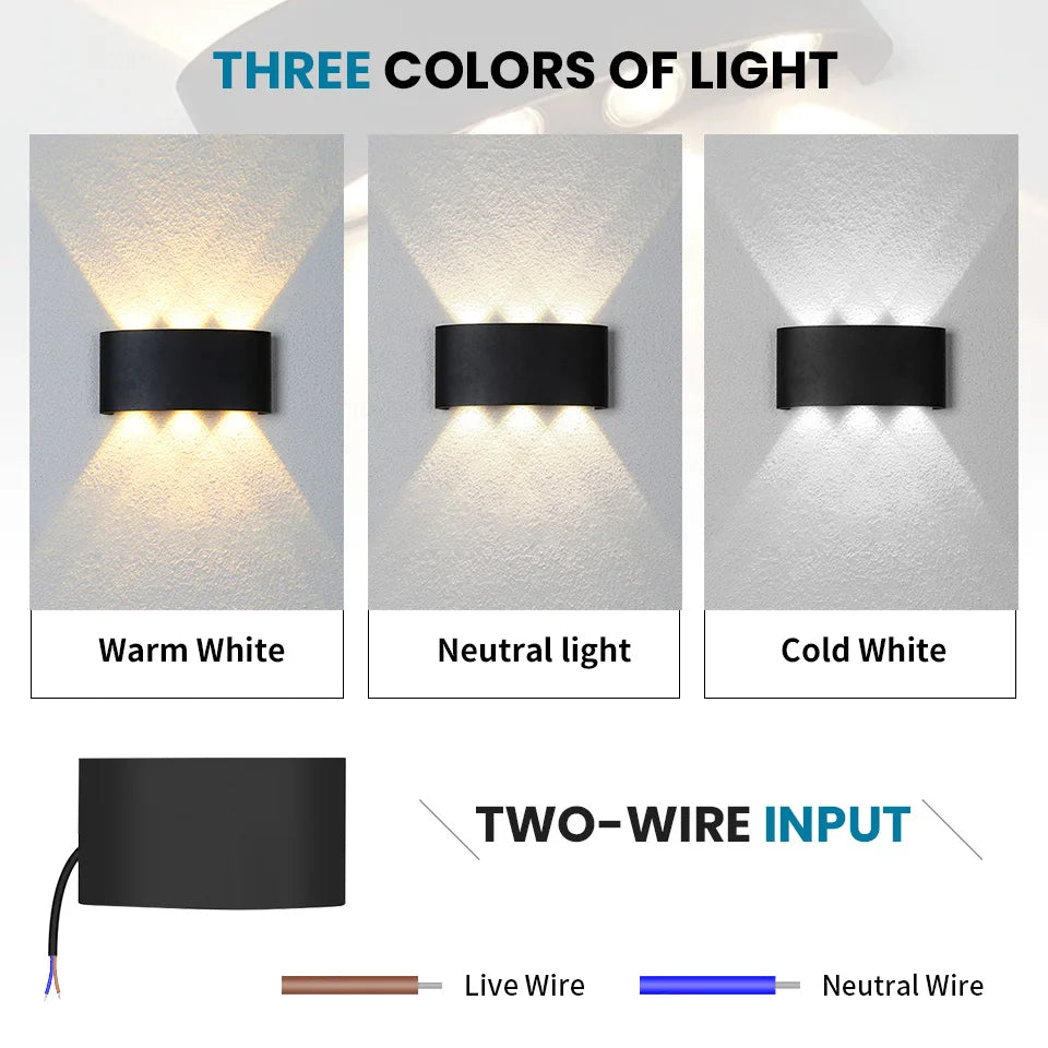 LED Wall Lamp Outdoor Waterproof IP66 Interior Wall Light 2W 4W 6W 8W 10W minimalist creative bedroom bedside lamp