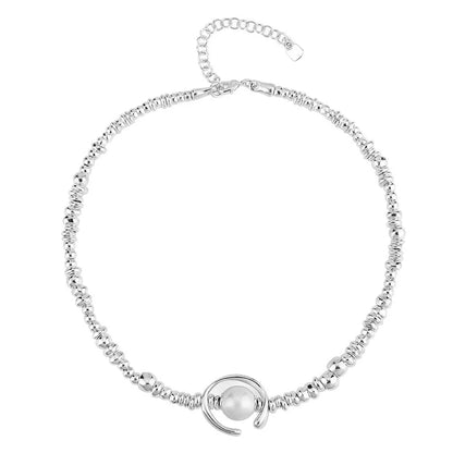 Pearl Jewelry Set, Gold Silver Necklace Earrings Bracelet Set, Elegant Wedding Party Jewelry For Women Gifts