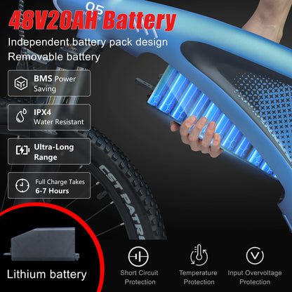 HX Q5 2000W Ebike Adult Electric Mountain Bicycle 27.5*2.25 Inch Electric Bike 57km/h Removable Battery Moped E Bikes Road Bike