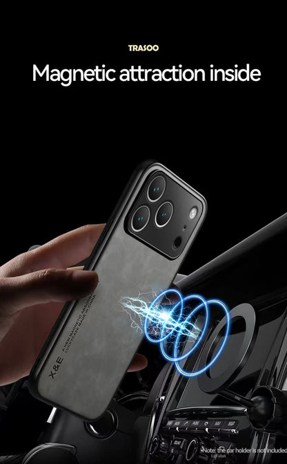 Fashion Leather Funda for iPhone 17 Pro Max 17 Air Case Ultra Thin Car Magnetic Protection Phone Cover Capa