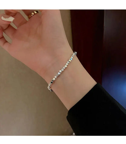 2025 New Broken Silver - Like Bracelet for Women, Light Luxury Retro & Minimalist Versatile for Besties & Daily Party