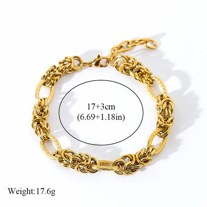 EILIECK 316L Stainless Steel Gold Color Cuban Chain Bracelet For Women Men Trendy Punk Waterproof Wrist Chain Jewelry Gift Party