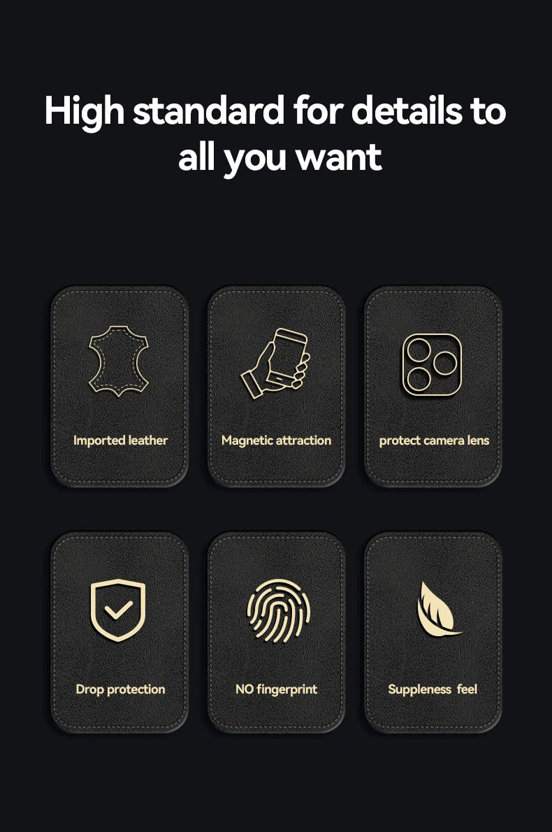 Fashion Leather Funda for iPhone 17 Pro Max 17 Air Case Ultra Thin Car Magnetic Protection Phone Cover Capa