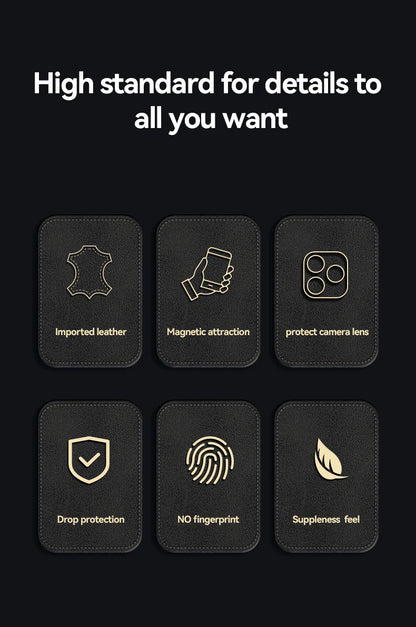 Fashion Leather Funda for iPhone 17 Pro Max 17 Air Case Ultra Thin Car Magnetic Protection Phone Cover Capa