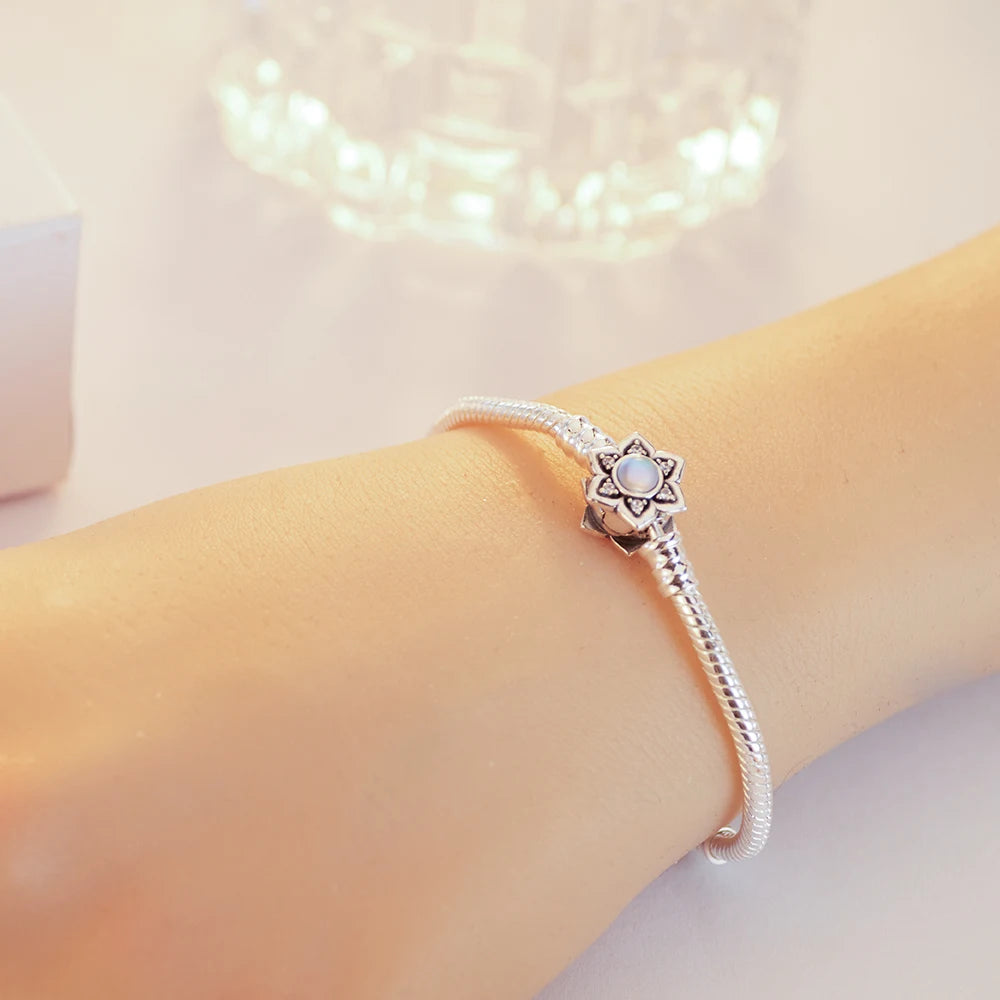 2025 New Bracelet 925 Silver Buddha Platform Lotus Seat Bracelet For Original Charms Beads Jewelry Women DIY Jewelry Making Gift