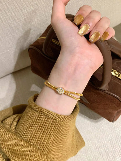 Classic matte shiny wire winding bracelet for women Light luxury and fashion silver 925 double-layer soft bangles fine jewelry