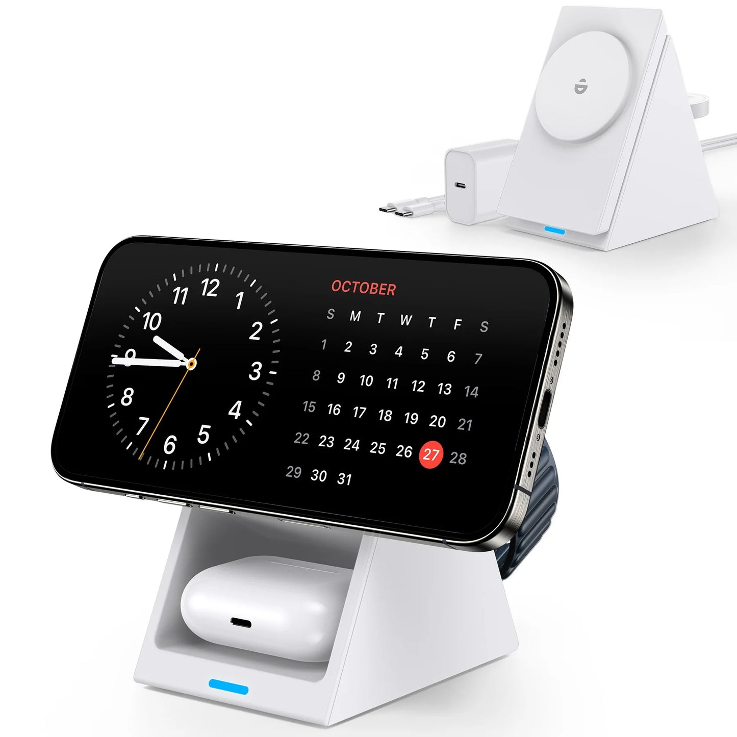 15W Wireless Fast Charging Stand Three-in-One Charger for Phone Watch And Earphones Popular Wireless Charging Base