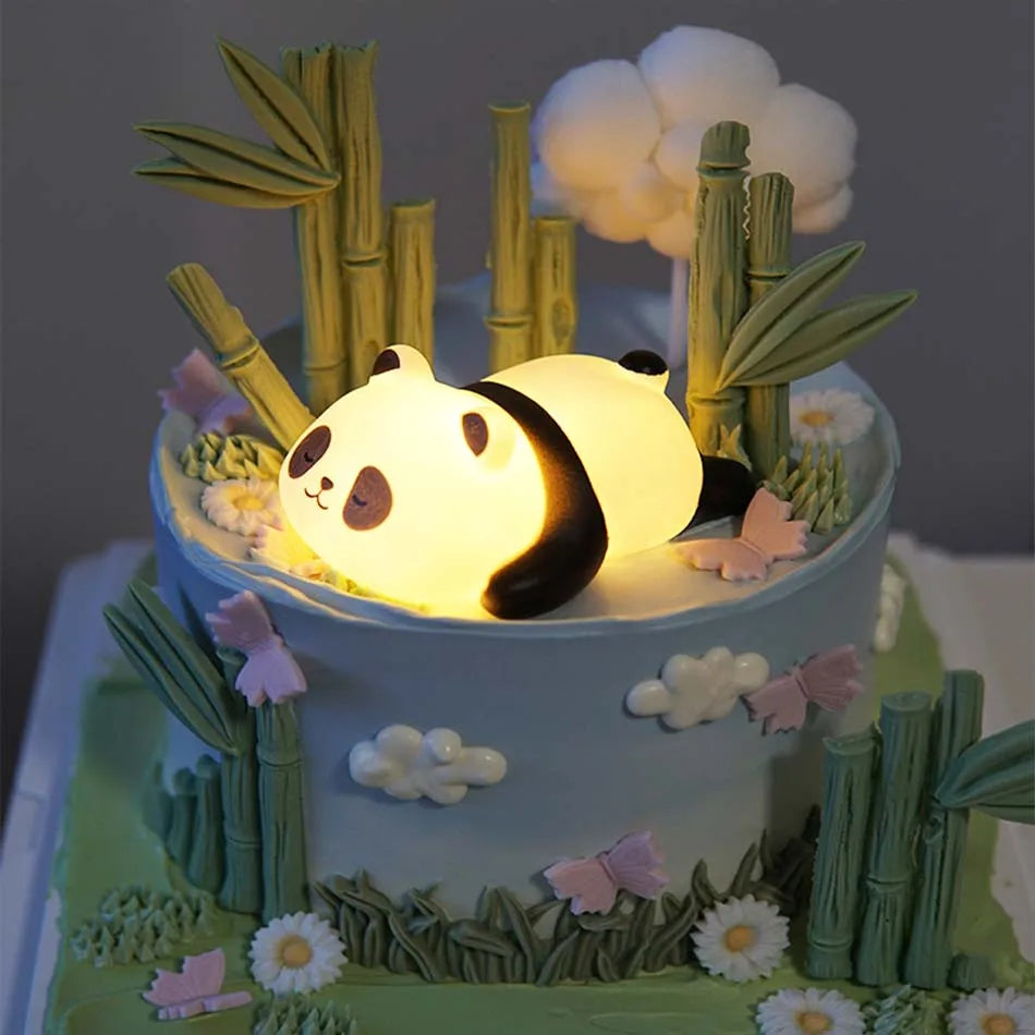 New Panda LED Night Light Living Room Cute Panda Plastic Lamp Bedside Decor Creative Kids Night Light Birthday Gift Decoration