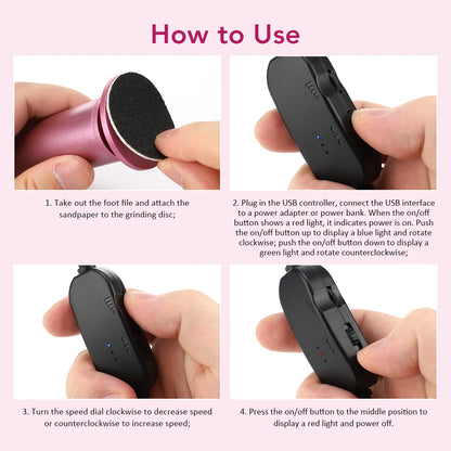 Electric Foot Callus Remover Foot Care File Heels Dead Skin Pedicure Tool Electronic Foot Grinder and Replacement Sandpaper