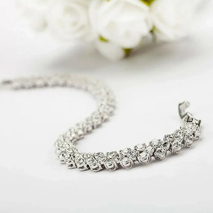 Elegant Bracelets for Women Chain Cubic Zircon Rhinestone Shiny Inlaid Bangle Bracelet Gifts Acier Inoxydable браслеты наруку