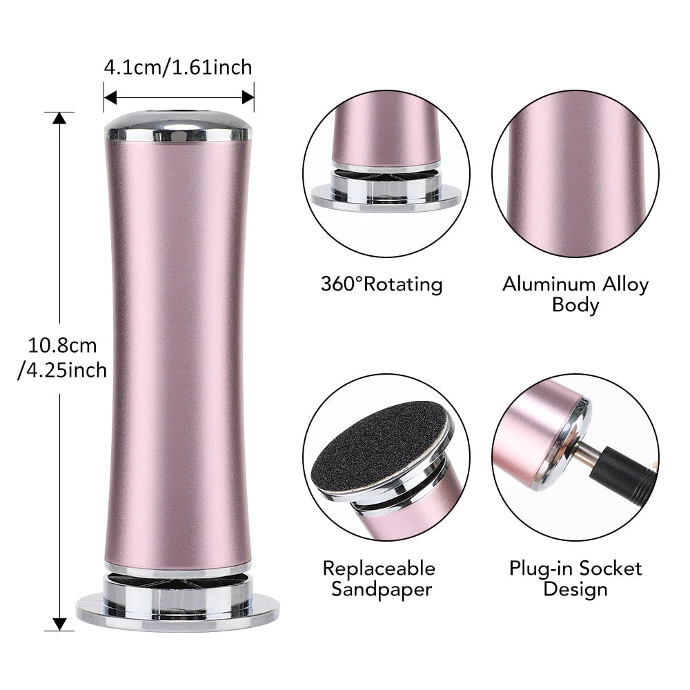 Electric Foot Callus Remover Foot Care File Heels Dead Skin Pedicure Tool Electronic Foot Grinder and Replacement Sandpaper