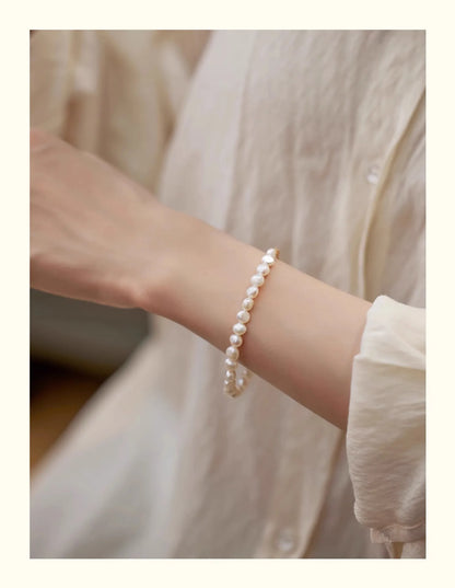 Beautiful Natural Pearl Bracelet for Women Fashion Bead High-End for Wedding Women Girlfriend Christmas Gifts