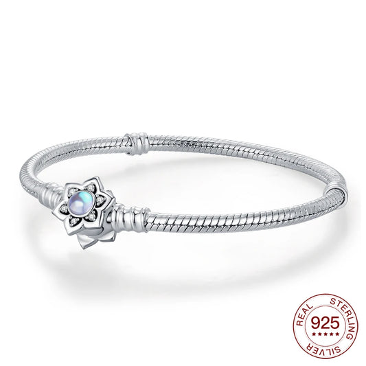 2025 New Bracelet 925 Silver Buddha Platform Lotus Seat Bracelet For Original Charms Beads Jewelry Women DIY Jewelry Making Gift