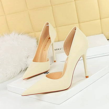 626-1 Fashionable Simple Slim Fit Ultra High Heel Shallow Pocket Single Shoe Women High Heel Korean Style