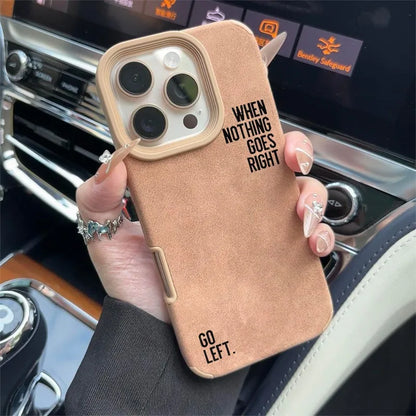 Phone Case with a Simple Lettered Faux Leather Textured Design for Iphone 17 16 PRO 16 PLUS 15 14 13 12 11 PRO MAX XS X XR Cover