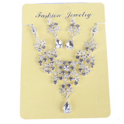 Women Wedding Jewelry Set Gold Color Zirconia Bridal Necklace Earring Pendant Set For Bride Bridesmaid Gift Wedding Accessories