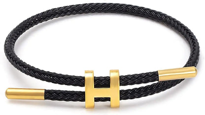 Bracelets for Women Adjustable Charm Bracelet, 14K Gold-plated Buckle Stainless Steel Wire Rope Women's Gift Jewelry