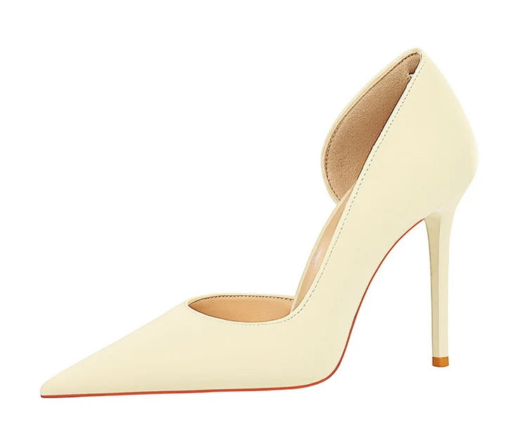 626-1 Fashionable Simple Slim Fit Ultra High Heel Shallow Pocket Single Shoe Women High Heel Korean Style