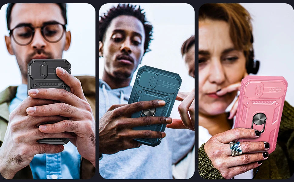 Case For iPhone 17 16 16e 15 14 13 12 11 Pro Max Plus Mini XS XR 8 Plus 8 7 SE Heavy Duty with Camera 360 Degree Kickstand Cover