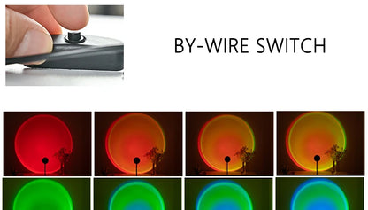 LED Sunset Lamp Nightlights USB Projector Birthday Party Decoration Mood Lights For Bedroom Living Room Wall Photography