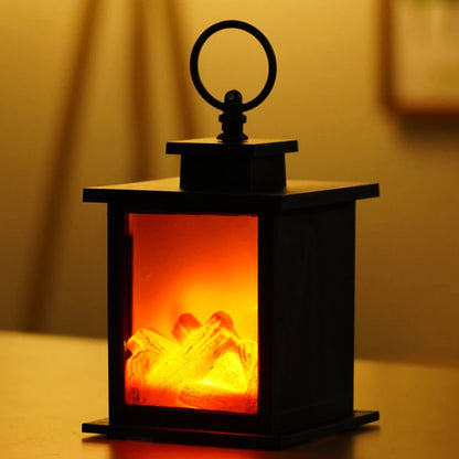 LED Fireplace Hand Held Lamp, Decorations Table Lamp, Flame Warm Lighting, for Holiday Gift Party Camping Summer Home Decor