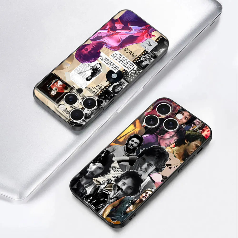 Singer B-Bruce S-Springsteen Case for iPhone 16 11 15 16e 14 12 Mini 13 Pro Max X XS XR 7 8 6 6s Plus 5 5s SE TPU Phone Cover