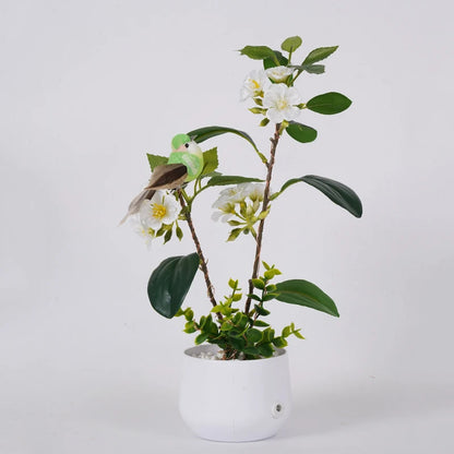 LED Flower and Bird Potted Lamp, Artificial Flower Table Lights, for Camping Gift Living Room Bedroom Mother Home Decor Lamp