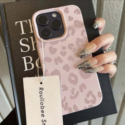 Phone Case For iPhone 16e 16 15 14 13 12 11 Pro Max 16 Plus XS Max X XR Minimalist Leopard Print Lichee Patterns Soft tpu Cover