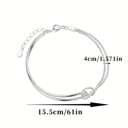 New S925 Silver Minimalist Geometric Collage Bracelet Women's Jewelry Exquisite and Elegant for Birthday and Christmas Gifts