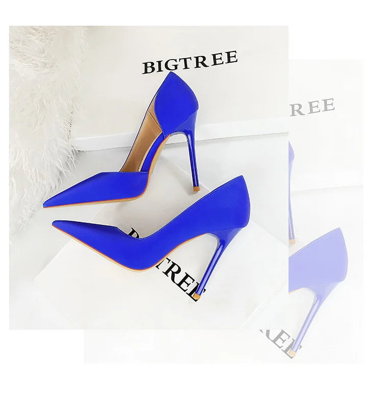 626-1 Fashionable Simple Slim Fit Ultra High Heel Shallow Pocket Single Shoe Women High Heel Korean Style