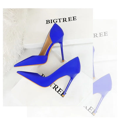 626-1 Fashionable Simple Slim Fit Ultra High Heel Shallow Pocket Single Shoe Women High Heel Korean Style