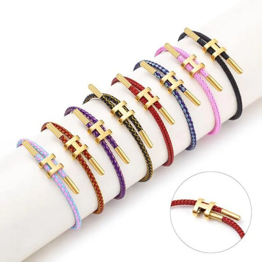 Bracelets for Women Adjustable Charm Bracelet, 14K Gold-plated Buckle Stainless Steel Wire Rope Women's Gift Jewelry