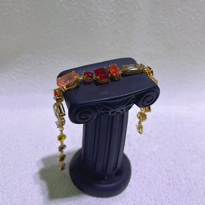 Bracelet Original Jewelry Fine Candy Blue Green Big Bracelet Gifts for Women Luxury Chain Suitable for parties Christmas holiday