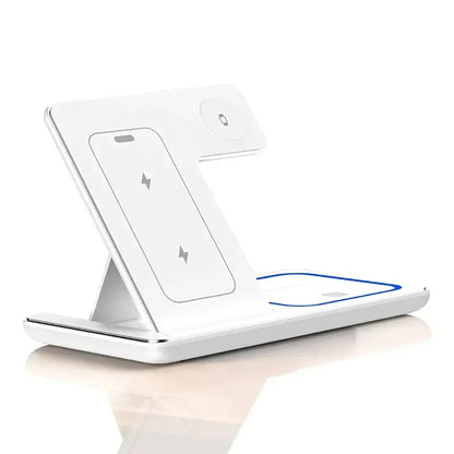 Dock Station Charge Foldable Wireless Charger Stand 3 in 1 LED Wireless Charger