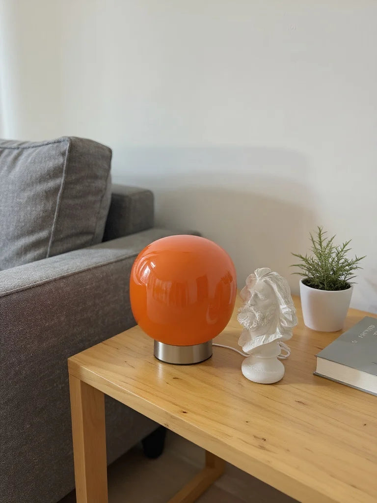  Macaron Glass Table Lamp for Hotel Bedroom Bedside Living Room Trichromatic Dimming Decoration Modern Minimalist Desk Lights