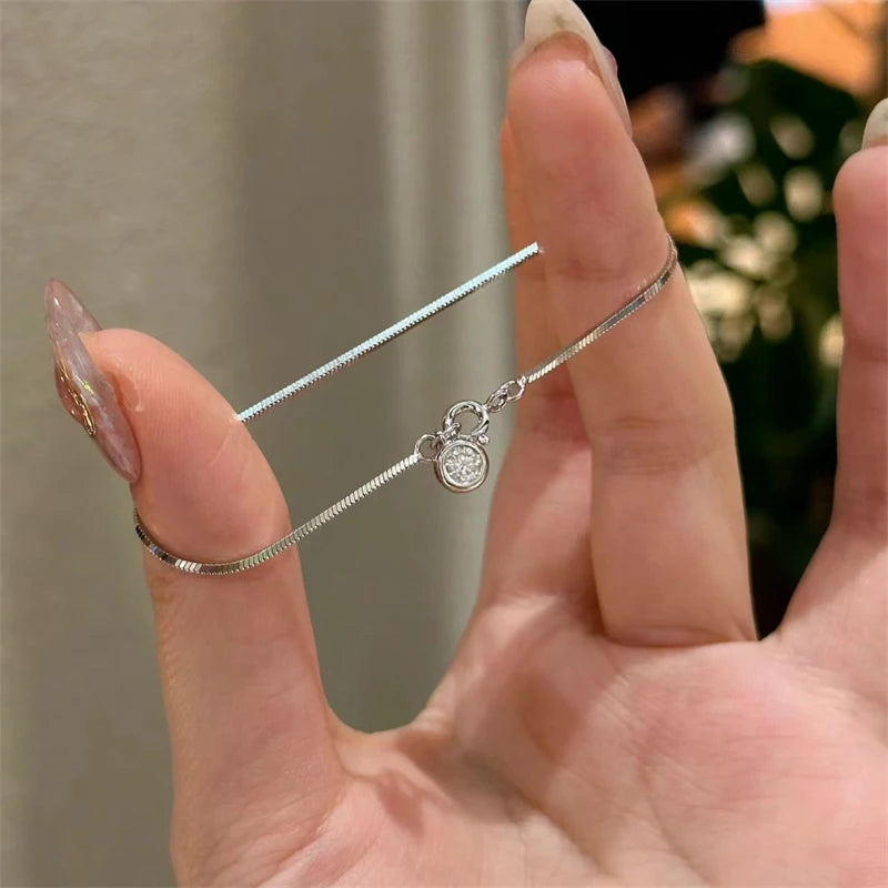 Luxury Stainless Steel Bracelet New High-End Minimalist Zircon Charm Blade Chain Women’s Bracelet Party Jewelry Gift