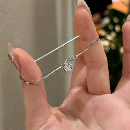 Luxury Stainless Steel Bracelet New High-End Minimalist Zircon Charm Blade Chain Women’s Bracelet Party Jewelry Gift