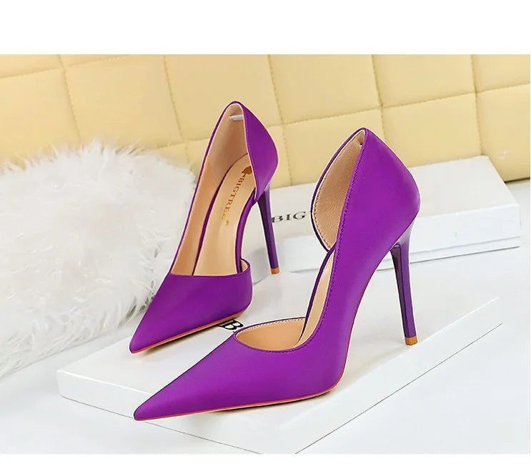626-1 Fashionable Simple Slim Fit Ultra High Heel Shallow Pocket Single Shoe Women High Heel Korean Style